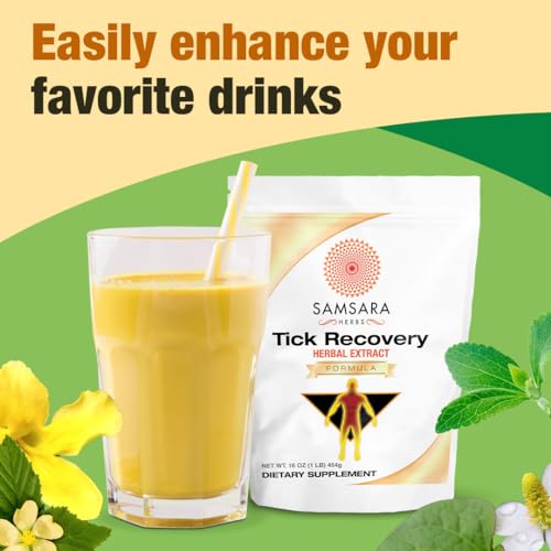 Samsara Herbs 4oz: Tick Recovery Herbal Powder Formula (4oz/114g) - Japanese Knotweed, Cat's Claw, Sida Acuda, Houttuynia Cordata, Stevia