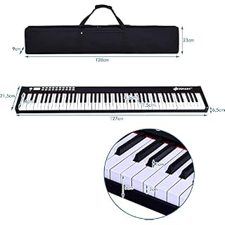 DREAMADE Piano Numérique Portable 88 Touches, Clavier Electronique avec Fonction de Transposition, Chargeur et USB Interface, Enfant ou Débutant (127×21,5×6,5 cm) - Les Beatles, Paul McCartney, John Lennon, RIngo Starr, George Harrison DREAMADE Piano Numérique Portable 88 Touches, Clavier Electronique avec Fonction de Transposition, Chargeur et USB Interface, Enfant ou Débutant (127x21,5x6,5 cm) – Image 5