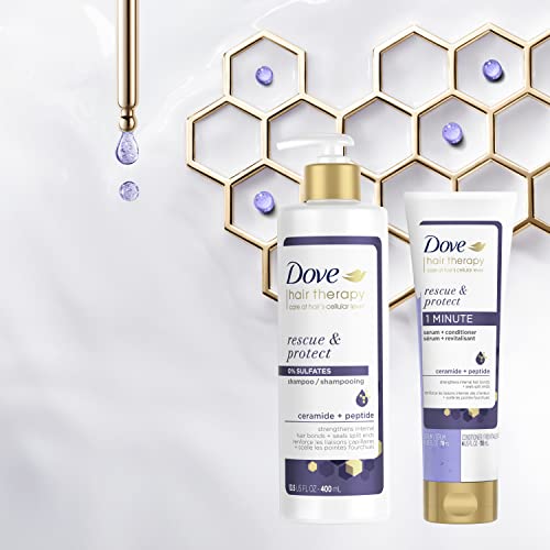 Dove Hair Therapy Shampoo Hair Care For Split Ends And Damaged Hair Rescue And Protect Sulfate Free Shampoo 13.5 Oz thumb #5