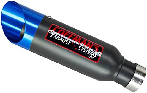 Coffman's Shorty Slip On Exhaust Muffler for Honda CBR500R CBR 500-R (2013-2023) Sportbike with Blue Tip