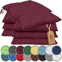 Lot De 4 Coussins De Chaise 40x40cm Anthracite Gris - Rembourrés Avec Rubans