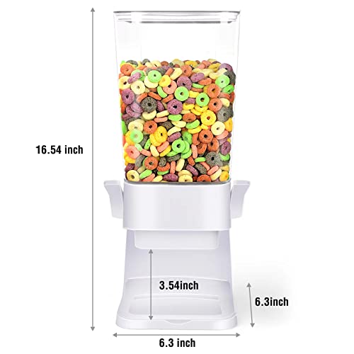 Mivvosakuki Double Cereal Dispenser Countertop Large Cereal Containers Storage Dispenser For Pantry Dry Food Dispenser Countertop Rice Candy Dispenser Machine For Snack,Nuts, Granola(White,2Pc) #TOP2