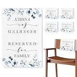 ChissNook Reserved Seating Chair Signs, Reserved sign for Family Pew Cloths Seating Placeholder for Church Pews, Wedding Decorations for Reception Parties Celebrations Event (Dusty Blue, 4 PCS)
