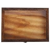 Uonlytech Caja de Exhibición Retro de Madera y Acrílico 32x23x4.5 Cm Tapa Abatible y Gancho para Colgar, Vitrina para Colecciones de Especímenes, Insectos y Recuerdos, Caja Estilo