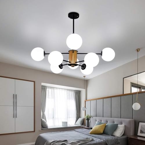 Lustre moderne moléculaire en structure solide à 8 têtes chaudes
