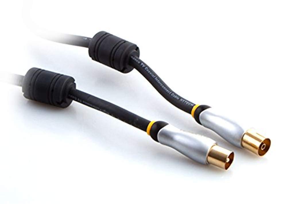 Hytech HY-P610, RG6U6 F M To 9.5 TV F Kablo, 1.5 m, Beyaz