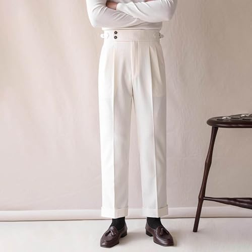 Mens Dress Pants Regular Fit Casual Comfy Work Trousers Straight Leg Stretchy Bottom with Belt Loops with Pockets4