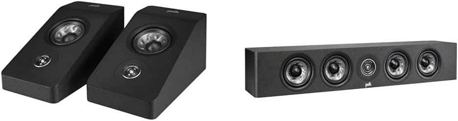 Polk Reserve R900 Height and R350 Center Channel Speakers Bundle with 1" Tweeters and 4" Woofers for Dolby Atmos Home Theater