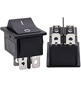 Twidec/2Pcs AC 16A/125V 20A/250V DPST 4 Pins 2 Position ON/Off Car Boat Black Rocker Switch Toggl...