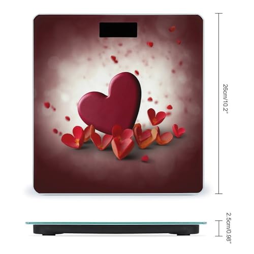 Báscula digital para baño Hearts with Love de vidrio templado miniatura 2