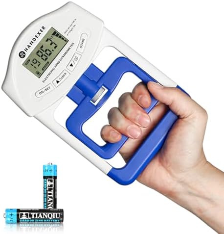 Grip Strength Tester 265lb/120kg, Digital Hand Dynamometer FDA Registered with Backlit LCD for Grip Strength Testing and Training