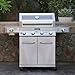 Monument Grills Larger 4+2 Burner Propane Gas Grills Stainless Steel Cabinet Style with Clearview® Lid, Knob Controls, Built-In Thermometer, Infrared Side Sear Burners & Side Burners, Outdoor Use