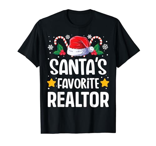 Santas Favorite Realtor Christmas Matching Group Pajama T-Shirt