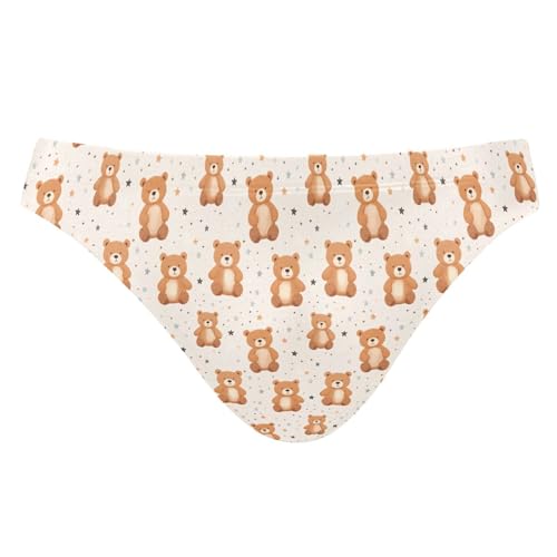 Cute Bear Star Swim Briefs for Men Swimsuit Bikini Swimwear S A112972