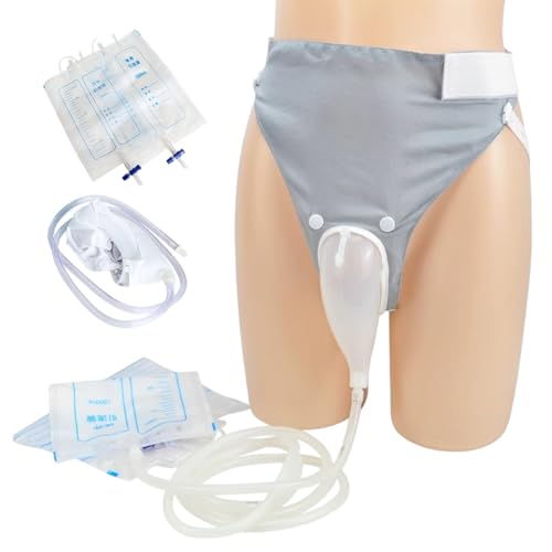 Colector de orina para hombres. Incluye ropa interior de fijación embudo de silicona conducto y 2 bolsas de recolección para hospital.