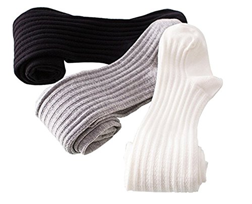 JELEUON 3 Pack Of Baby Toddler Girls Winter Knit Tights Stockings Panties Leggings Pantyhorse 3-4 Years