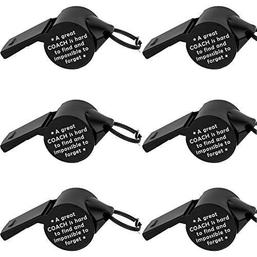 6 Pack Stainless Steel Lanyard Whistle Gift for Coach With