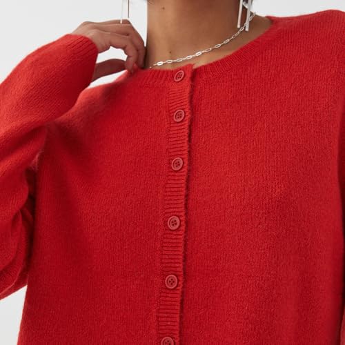 Women Y2k Crop Cardigan Sweater Long Sleeve Button Down Cardigan Vintage Open Front Sweater Cute Knit Pullover Tops3