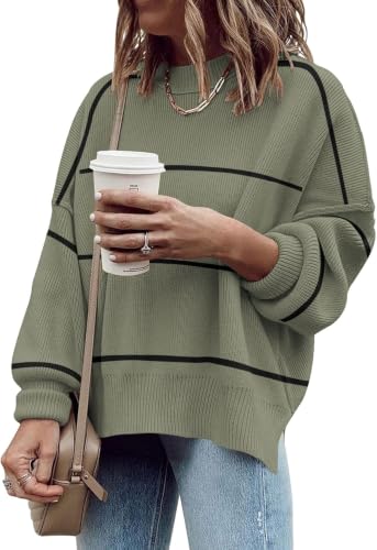 Image of Womens Oversized Sweaters Fall 2026 Fashion Clothes Colorblock Knit Tops