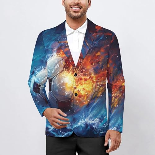 Ice&fire-Soccer Men's Suits Dress Business Formal Suit Print Jackets Coat For Wedding Party2