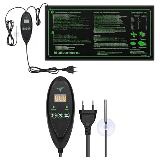 Pfloge® Estera Calentadora con Termostato, Estera Térmica para Terrario, Almohadilla de Calentamiento de Invernadero para Plantas PVC Impermeable con 6 Niveles de Temperatura y 6 Niveles de