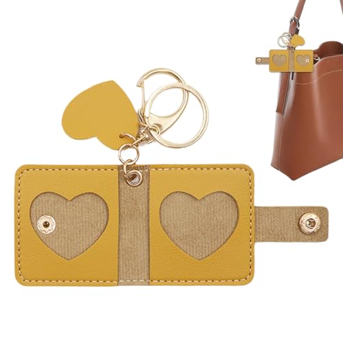 Genérico Llavero Mini Álbum de Fotos | Portarretratos En Cuero Sintético Llavero | Bolsita Colgante Fácil De Abrir Para Regalo De Mujer