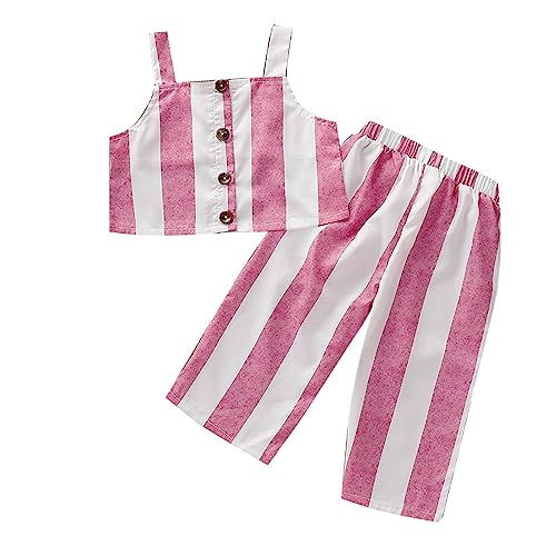 MVNB Camiseta regata listrada sem mangas para meninas de 1 a 6 anos para crianças de 1 a 6 anos, ros