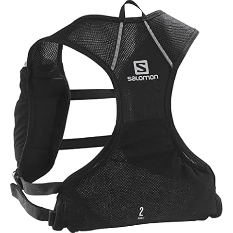 Salomon Agile 2 Set Unisex Running waistcoat with included Flask, Essential capacity, Reflective detailing, Comfort in motion, Black Cover