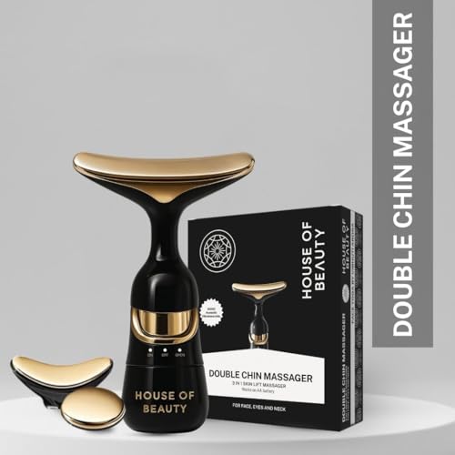 Image of House of Beauty 3-In-1 Double Chin Massager With 10,000 Vibrations, Facial Massager, for Under Eye Puffiness, Face, Neck, Jawline, Dark Circle & Anti Wrinkle Care, Face Lift & Skin Tightening Support
