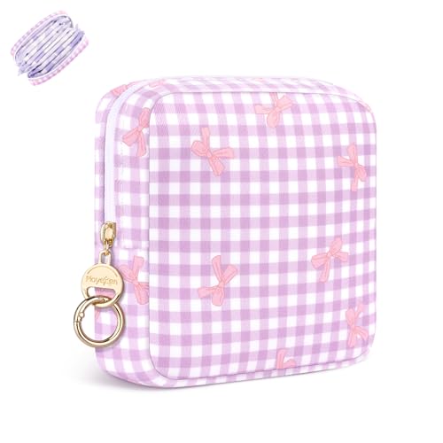 Neceser Compresas para Niñsa Bolso de Almacenamiento para Compresas Salvaslip Algodon Tampons Pequeño Neceser Servilletas Sanitarias Bolsa Menstrual Portátil Regalo para Mujer Adolescent Niña(Viola)