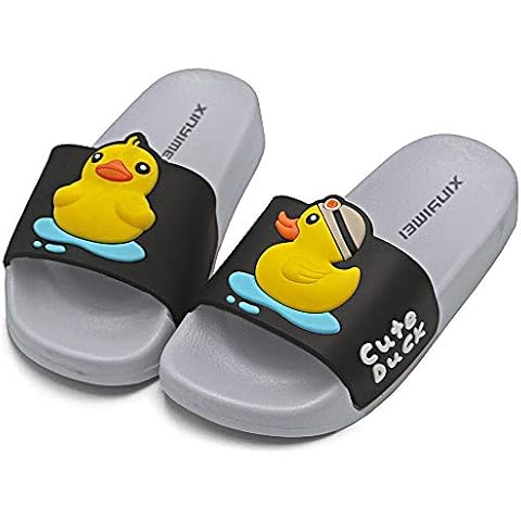 HSNA Unisex Kid Summer Slippers Children's Non-Slip Pool Slippers,Grey, 33/210 Cover