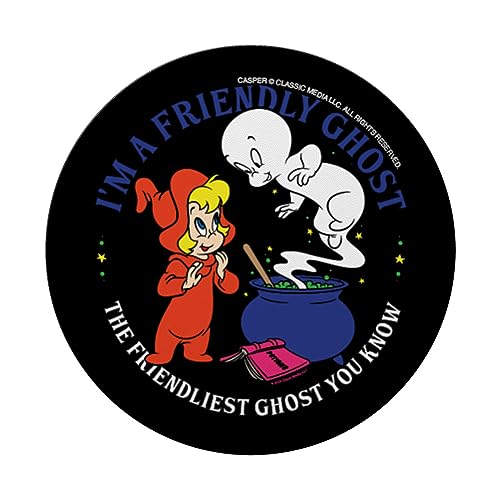 Casper the Friendly Ghost Halloween Friendliest PopSockets Swappable PopGrip, Black - Image 3