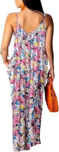 Image of Women's Casual Summer Maxi Dresses Sleeveless Adjustable Spaghetti Strap Loose Plus Size Dresses