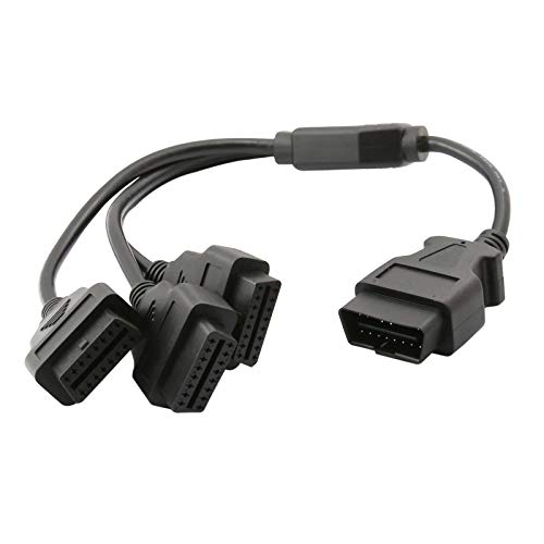 Cable divisor OBD2 de 50 cm y 16 pines con extension de 3 vias para diagnosis de coche
