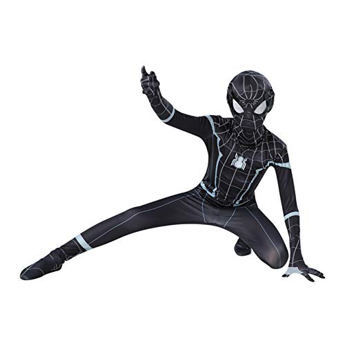 MODRYER Costume de Spiderman Into The Spider-verse, combinaison pour Halloween, Noël, déguisement de super-héros (enfants/XS/100 cm, verset araignée) Cover
