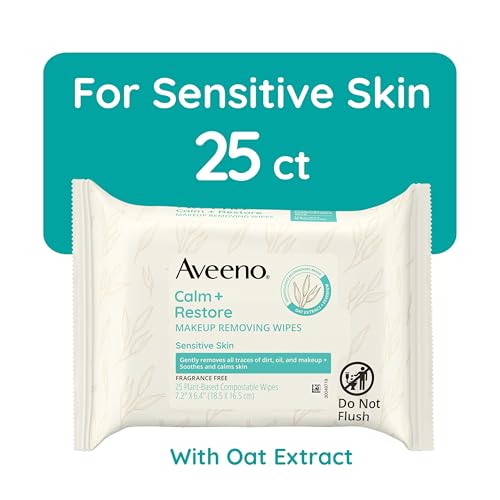 Kenvue Aveeno Daily Travel Essentials Gift Set with Daily Moisturizing Lotion, Daily Moisturizing Body Wash, Calm + Restore Makeup Removing Wipes, & Calm + Restore Oat Gel Moisturizer, 4 items 4-piece