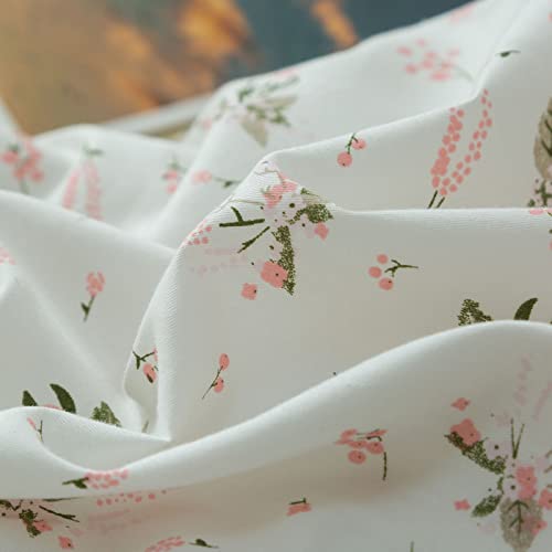 Mixinni MI0527 PINK-FULL Small Floral Print Duvet Cover Full Flower Duvet Cover Set Soft Cotton Pink Reversible White Bedding Comforter Cover Zipper Closure 4 Corner Ties thumb #5