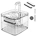 NPET Fontaine à Eau pour Chat et Chien Automatique, Transparent Distributeur Eau pour Chats Animaux Domestique avec 2 Filtre de Remplacement, Électrique Ultra Silencieuse, 3L WF020TP