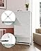 Crestlive Products Tall Dresser for Bedroom Vertical Storage Tower - Wide Fabric Dresser & Chests of Drawers for Closet, Hallway, Entryway w/Wood Top, Easy Pull Fabric Bins - 5 Drawers(White)