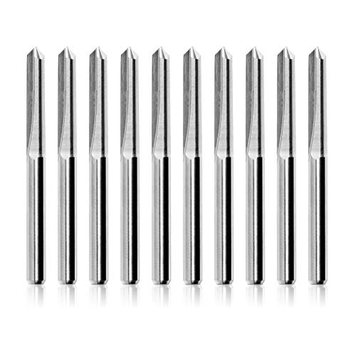 Genmitsu 10pcs V-Groove CNC Router Bits, 60 Degree 0.1mm Engraving ...