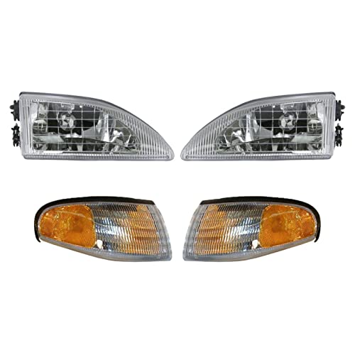 Headlights & Parking Corner Lights Left & Right Pair Set