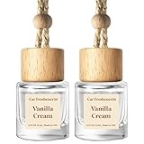 C Classy Car Air Freshener Hanging 2 Pack, Vanilla Cream Essential Oil Diffuser for Cars, Long-Lasting Fragrance, Cute Car Accessories, C ar Air Fresheners for Women & Men Gift, Made in USA