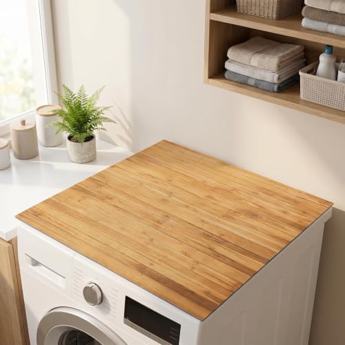 Waschmaschinenauflage 60x60 cm, Universal Waschmaschinenabdeckung, Rutschfest Waschmaschinenbezug, Antirutschmatte Waschmaschine, Staubschutzabdeckung für Waschmaschine, Trockner,