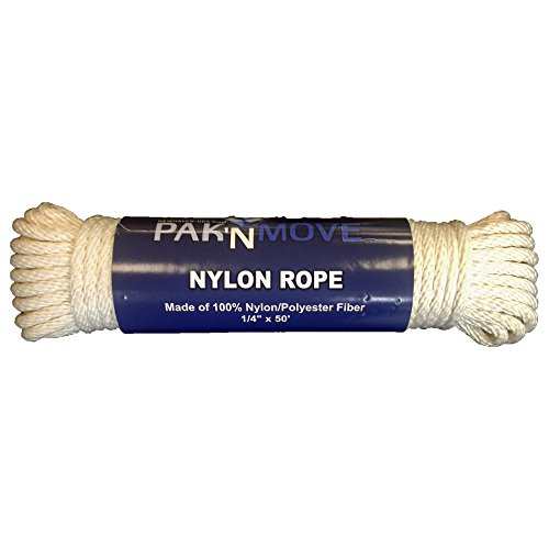 UBOXES Nylon/Poly Tie Down Rope 50 feet x 1/4" Thick (Yellow Fiber)