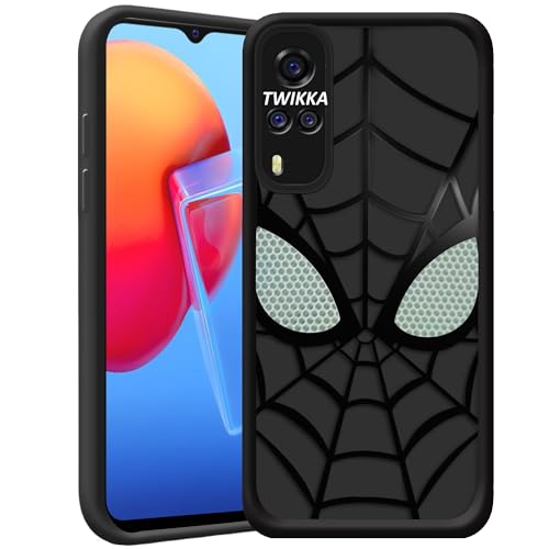 Image of Stylish Spider Back Case Cover Compatible for Vivo Y51 /Y31 | Spidey Face Mask Case | Soft Silicone | Camera & Full Body Protection | Shock Proof | (Black)