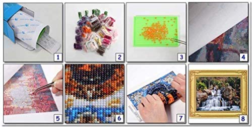 5D DIY Diamond Painting Kit, LPRTALK 5D Diamond Art Kit Full Round Drill for Adults or Kids, Embroidery Dotz Kits Arts Craft Mosaic Making Cross Stitch for Home Wall Decor Unicorn 12x16 inches - Thumbnail 7
