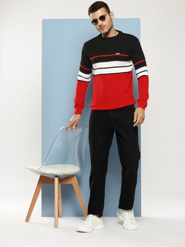 Image of Aarika Mens Winter Wear Black Colour Solid Woolen Sweater
