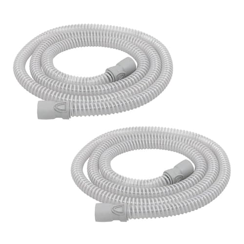 Image of LIFESOURCE - 2-Pack 6ft Slim CPAP Tubing Hose, 15mm Connector, Lightweight Flexible Replacement Tube, Gray - Compatible with ResMed AirSense 10 /11 & SlimLine CPAP /BiPAP Machines