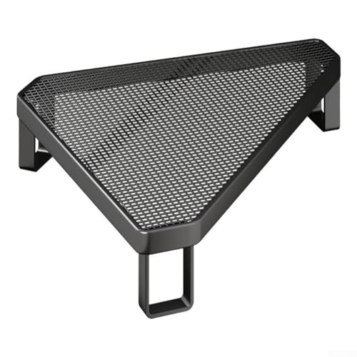 Portavaso triangolare in ferro per angolo cucina con parte superiore in rete per asciugare e riporre pentole e padelle (nero)