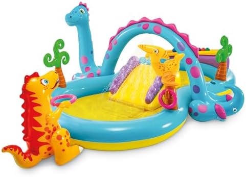 Intex 11' x 7.5' x 44" Dinoland Play Center Kiddie Inflatable Out...